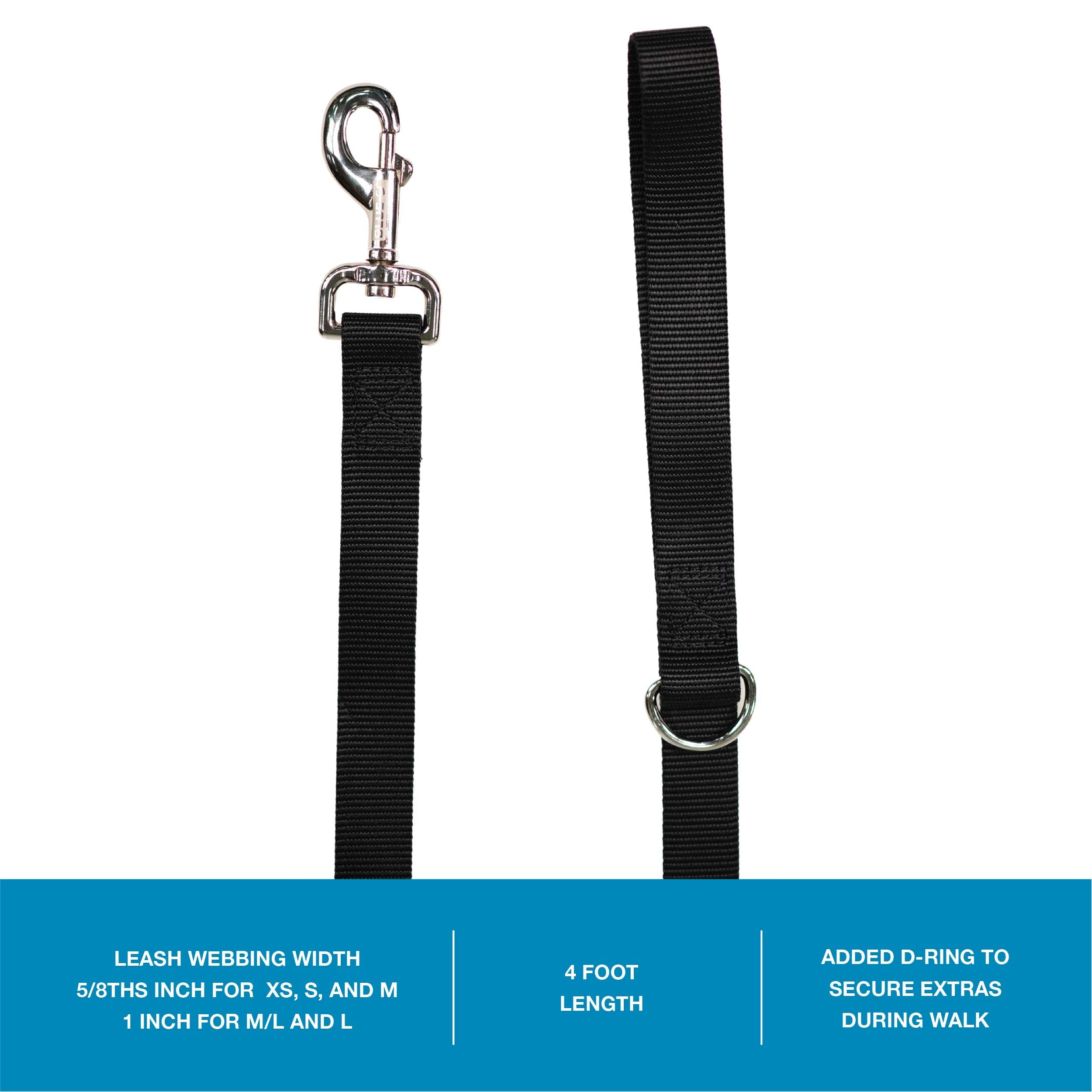 Blue-9 Pet Products No-Pull Balance Harness And Loose Leash Walking Set Dogs, Made In The Usa, Black, X-Small